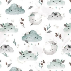 028 Boho Clouds mint