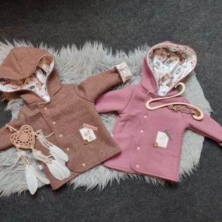 Walkjacke Braun-Waldtiere & Mauve-Waldtiere