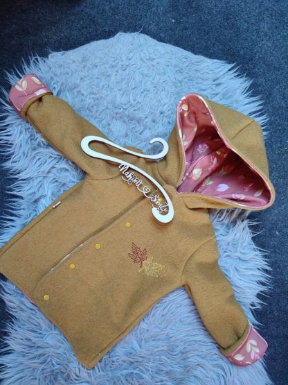 Walkjacke Senf-Herbstblätter 1